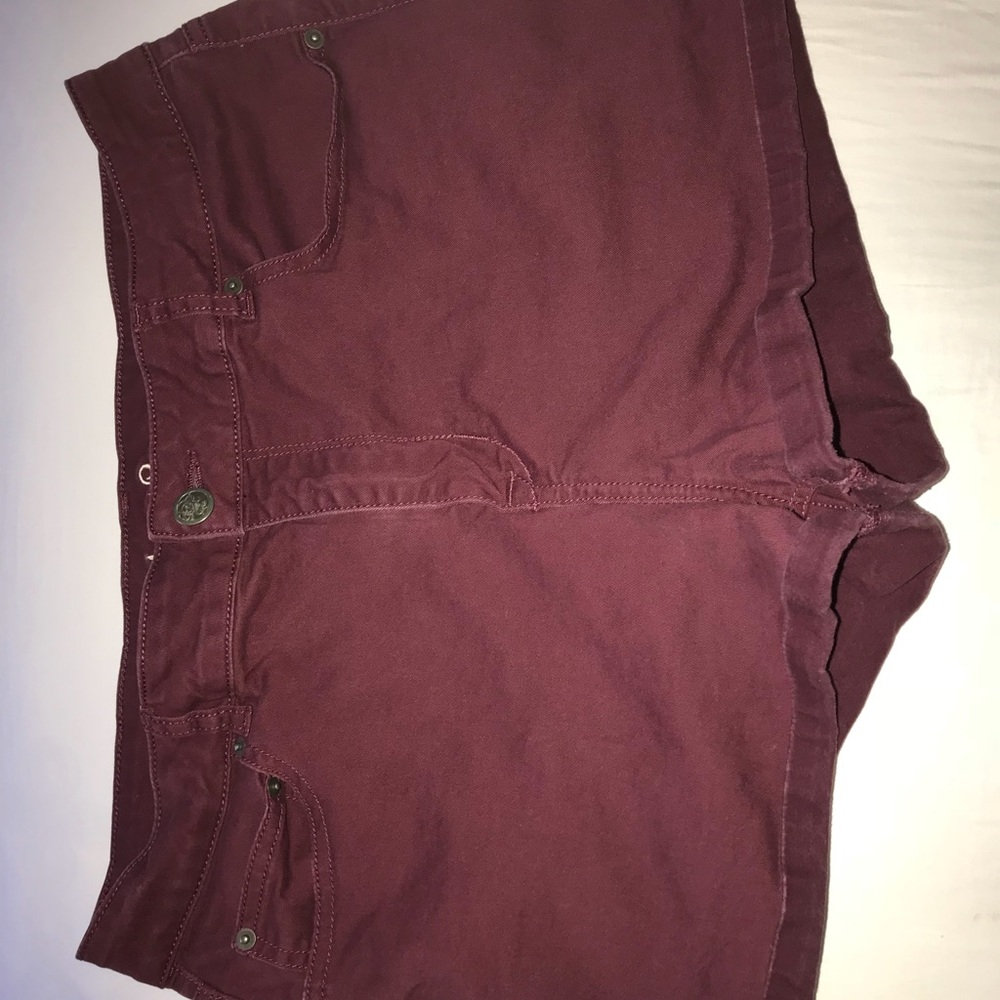 maroon shorts